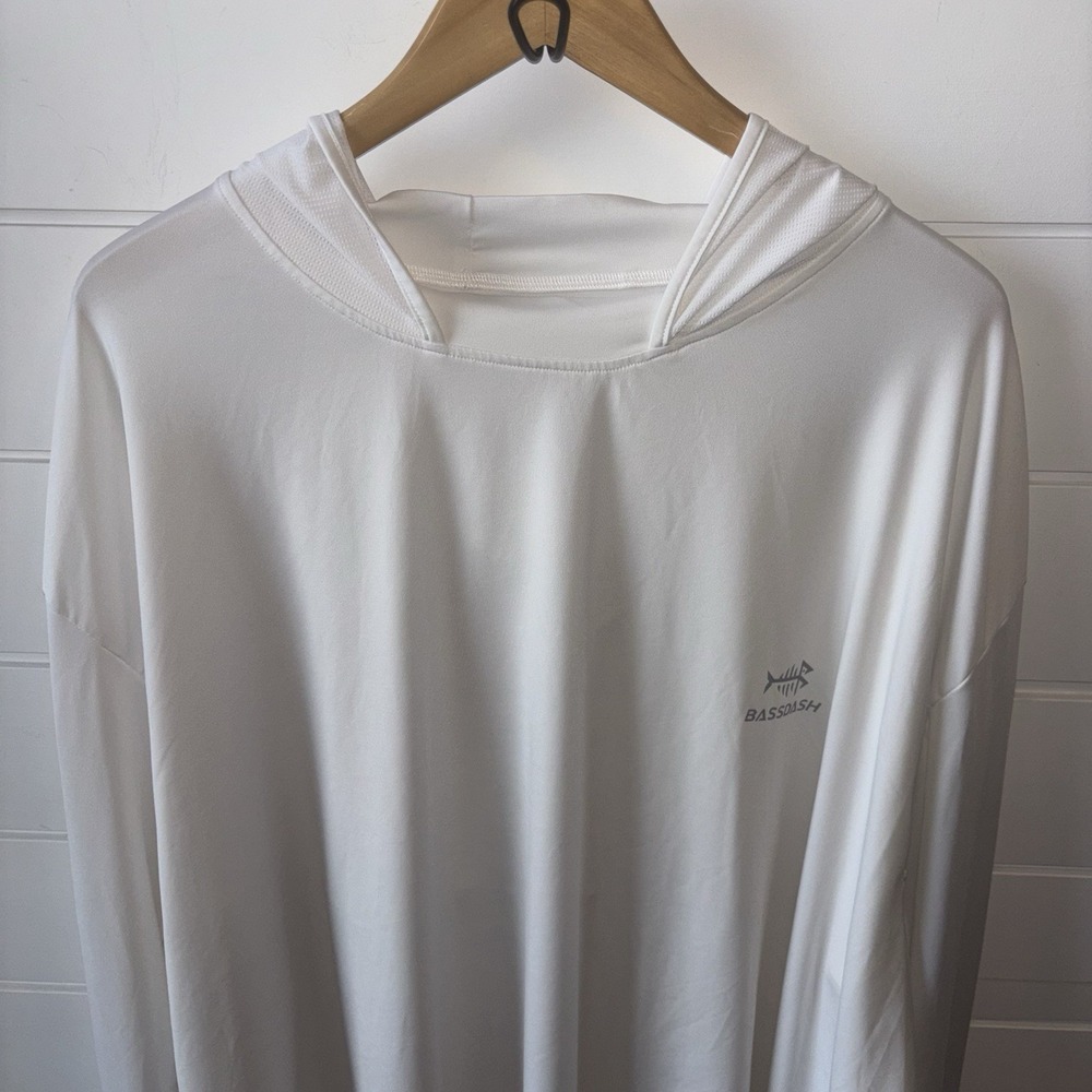 BassDash Hooded & Vented Fishing Shirt UPF 50+ UV Protection Big Tall Men's 5XL